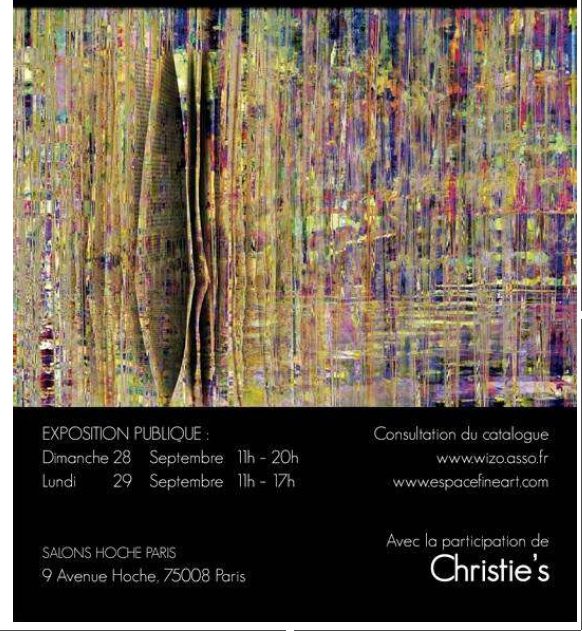 Invitation to the public exhibition at Salons Hoche, Paris, September 2014