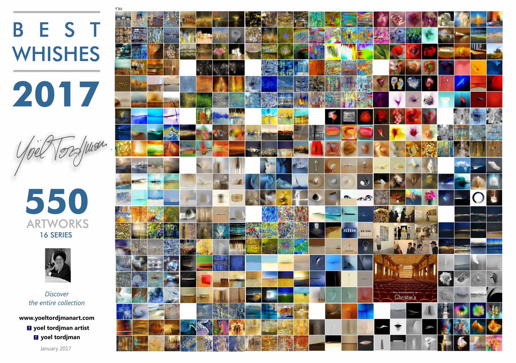 The artist's own poster of 2017 showing 550 works in sixteen series